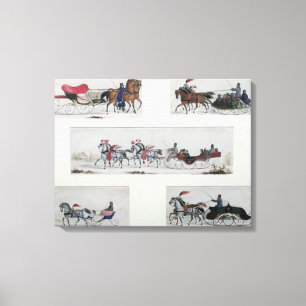 Toile Cheval Russe traîné des traîneaux