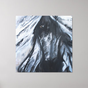 Toile cheval sombre