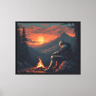 Toile Chevalier au coucher du soleil - Campfire Reflecti