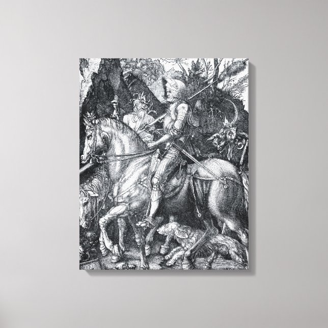 Toile Chevalier, mort et diable - Albrecht Dürer (Recto)