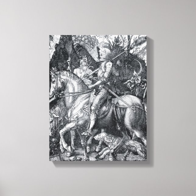 Toile Chevalier, mort et diable - Albrecht Dürer (Recto)