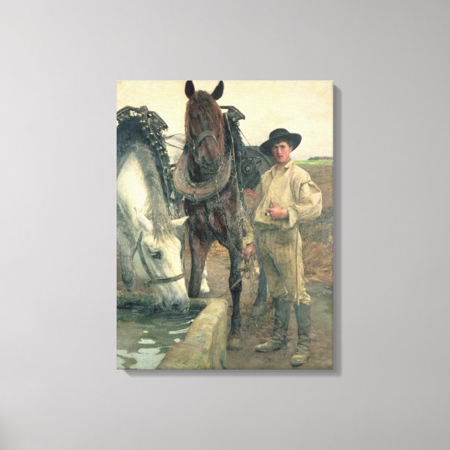 Toile Chevaux à la Trousse d'Eau, 1884 (huile sur toile) (Recto)