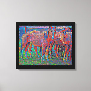 Toile Chevaux de Ranch Art original Abstrait