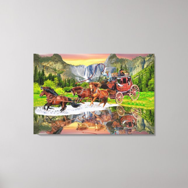 TOILE CHEVAUX DE RELAIS WELLS FARGO (Recto)
