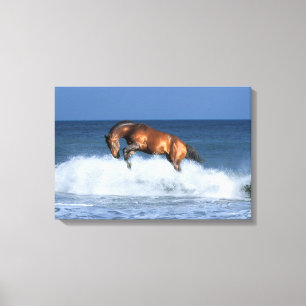 Toile Chevaux d'imaginaire : Selle Francais et mer