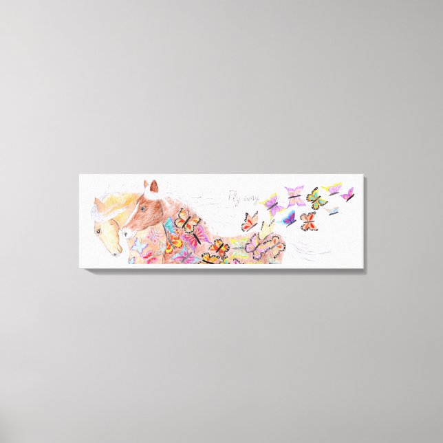 Toile chevaux et papillons (Recto)