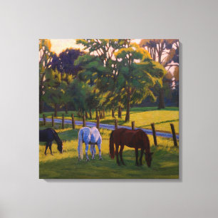 Toile Chevaux paissant dans une belle campagne
