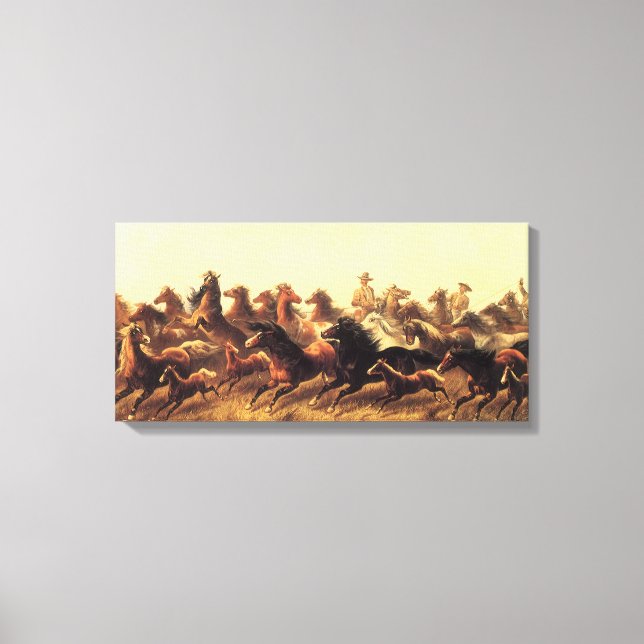 Toile Chevaux sauvages de course par James Walker (Recto)