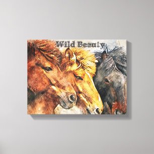 Toile Chevaux sauvages de l'art occidental