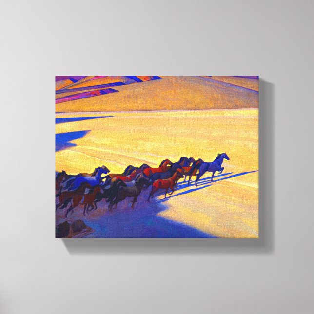 Toile Chevaux sauvages du Nevada, 1927 par Maynard Dixon (Recto)