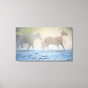 Toile Chevaux sauvages fonctionnant par l'eau