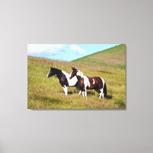 Toile Chevaux sur le flanc de colline