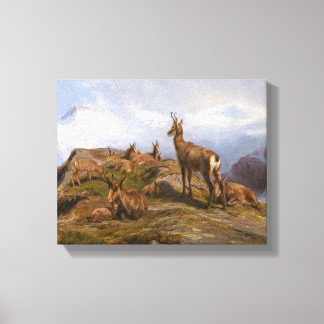 Toile Chèvres chamois en montagne alpine (Rosa Bonheur) (Recto)
