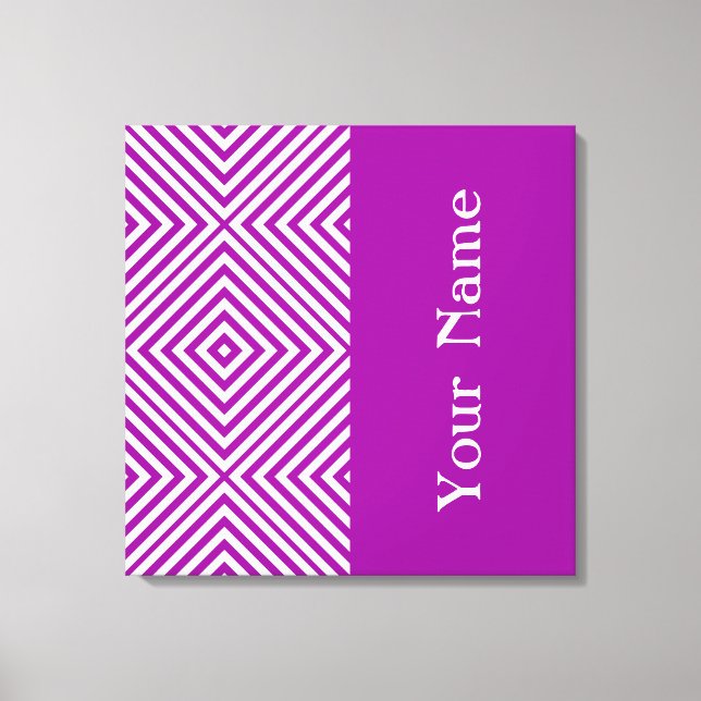 Toile Chevron de Diamant Violet avec nom @ Emporiomoffa (Recto)