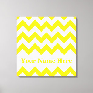 Toile Chevron jaune gras avec nom à Emporio Moffa