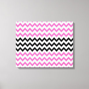 Toile Chevron rose et noir par Shirley Taylor