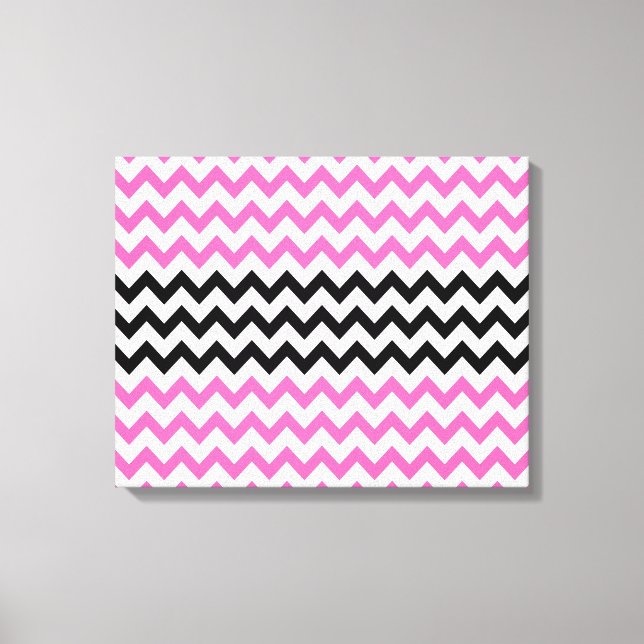 Toile Chevron rose et noir par Shirley Taylor (Recto)