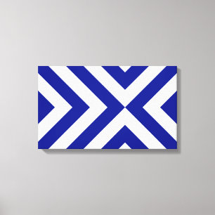 Toile Chevrons bleu et blanc