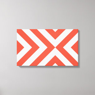 Toile Chevrons orange et blanc