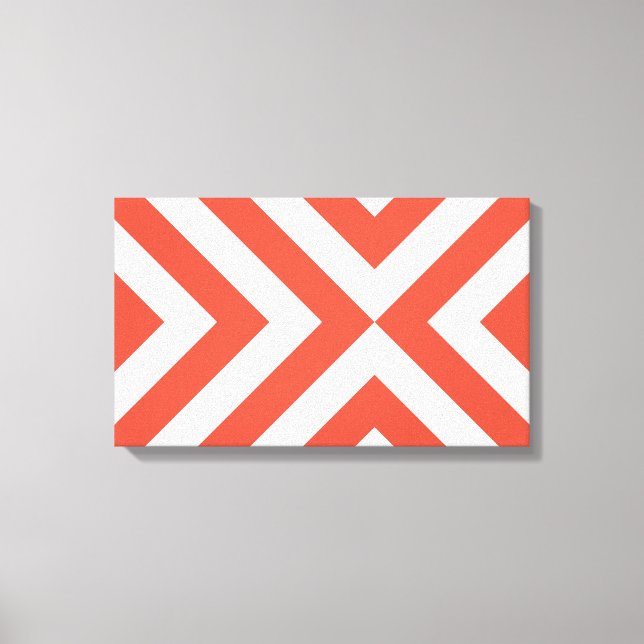 Toile Chevrons orange et blanc (Recto)