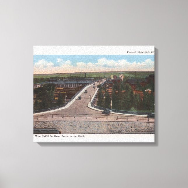 Toile Cheyenne, WY - Viaduc et sortie principale pour mo (Recto)