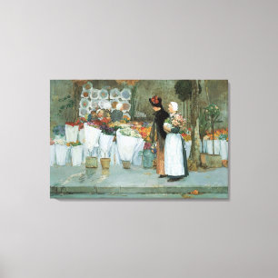 Toile Chez le fleuriste par Childe Hassam, Vintage Fine