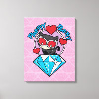 Chibi Catwoman assise Sur Le Grand Diamant