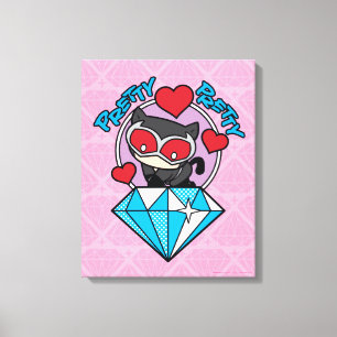 Toile Chibi Catwoman assise Sur Le Grand Diamant