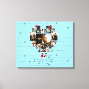 Toile chic 18 Collage photo en forme de coeur pour wifey
