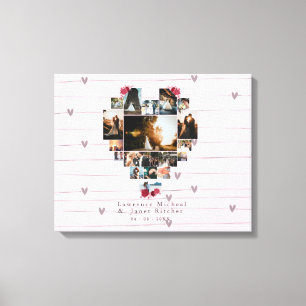 Toile chic 18 Collage photo en forme de coeur pour wifey