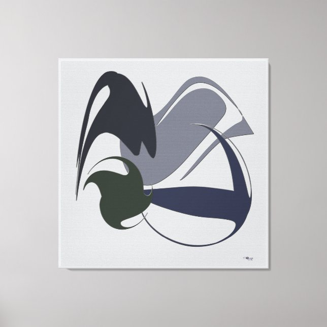 Toile Chic Abstrait : Lune Bleue (Recto)