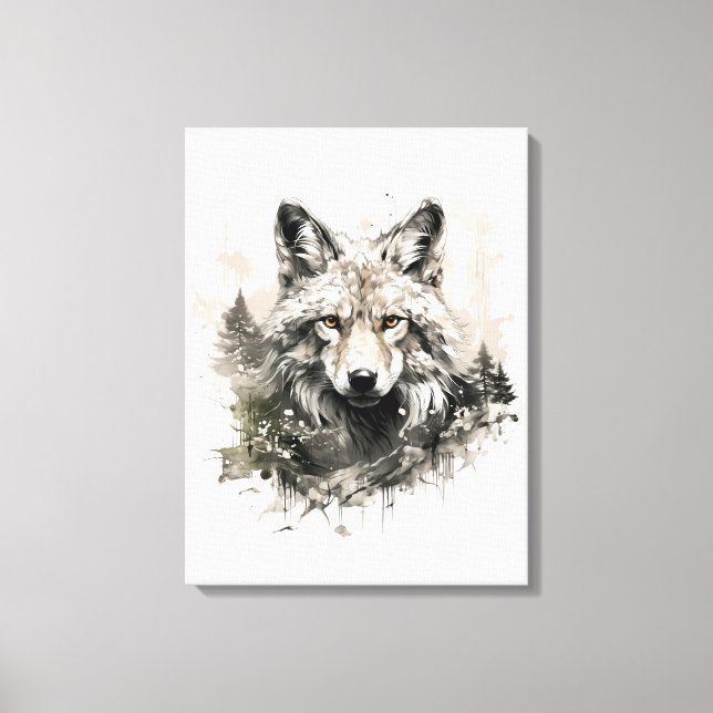 Toile Chic Aquarelle Couleurs neutres animaux de forêt l (Recto)