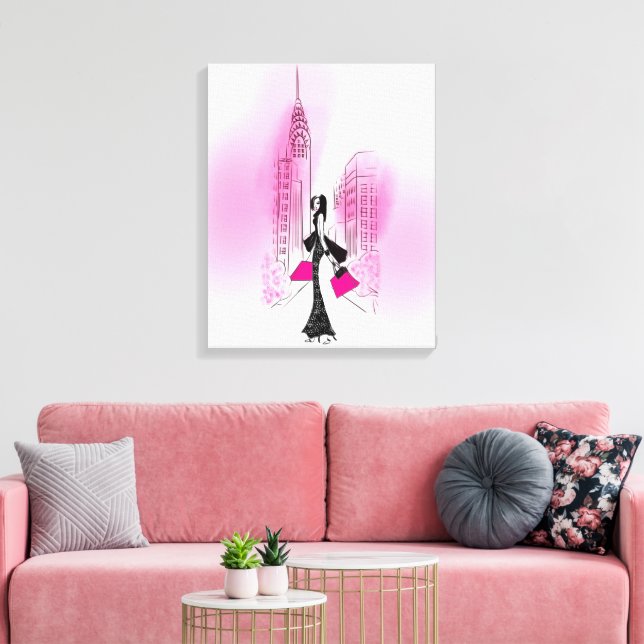 Toile Chic dans New York City Stretted Canvas Print (Insitu(Salon))