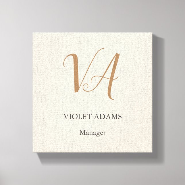 Toile Chic monogramme professionnel minimaliste ajouter  (Recto)