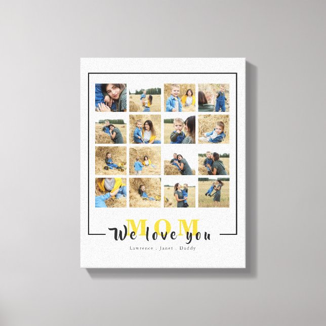 Toile Chic Personnalisé We Love You Mom Photos Collage (Recto)