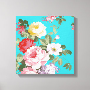 Toile Chic tendance rose rouge floral vintage motif rose