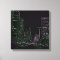 Chicago 1967 Michigan Avenue Neon Night Glow Photo