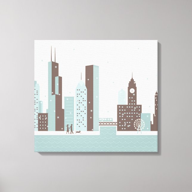 Toile Chicago en hiver (Recto)