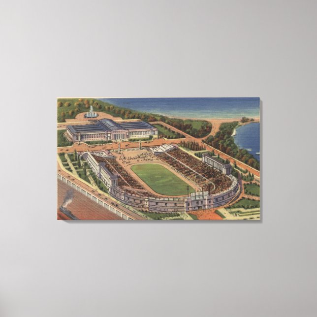 Toile Chicago, Illinois - Soldats Field and Field (Recto)