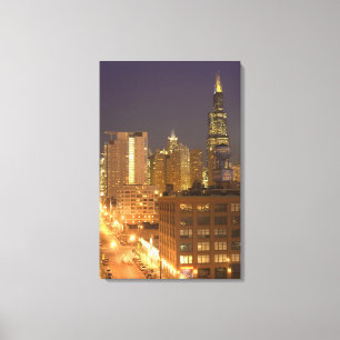 Toile Chicago, Illinois, vue panoramique depuis West Loo
