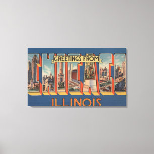 Toile Chicago, l'Illinois - grandes scènes de lettre