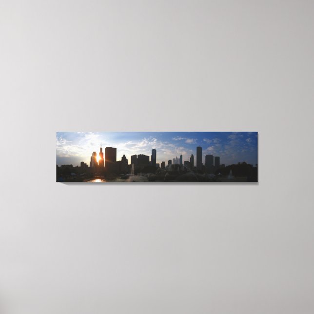 Toile Chicago Skyline à Dusk (Recto)