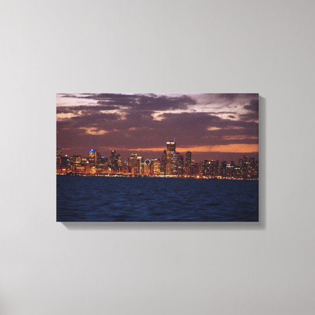 Toile Chicago Skyline à l'impression de canavas au couch (Recto)