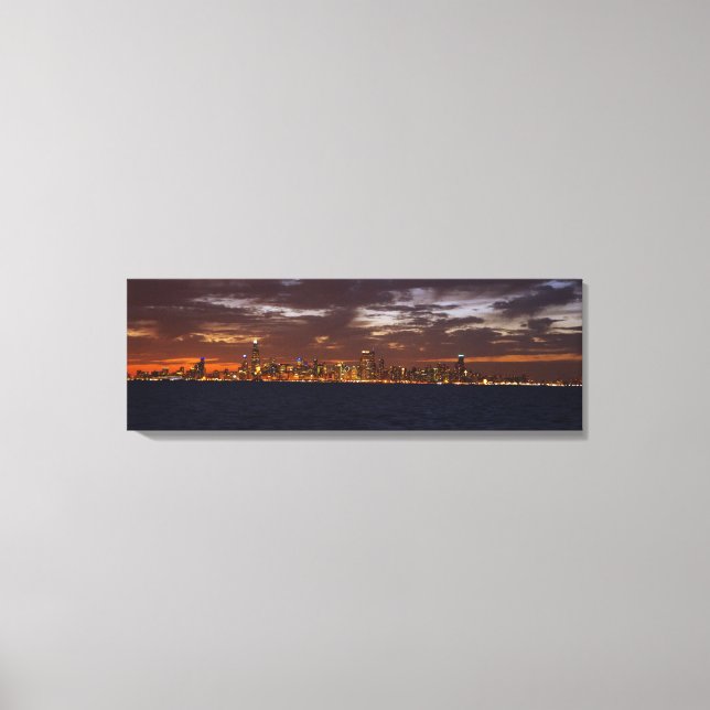 Toile Chicago Skyline à Panorama tirage de canavas couch (Recto)