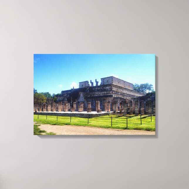 Toile Chichen Itza. Guerriers de temples (Recto)
