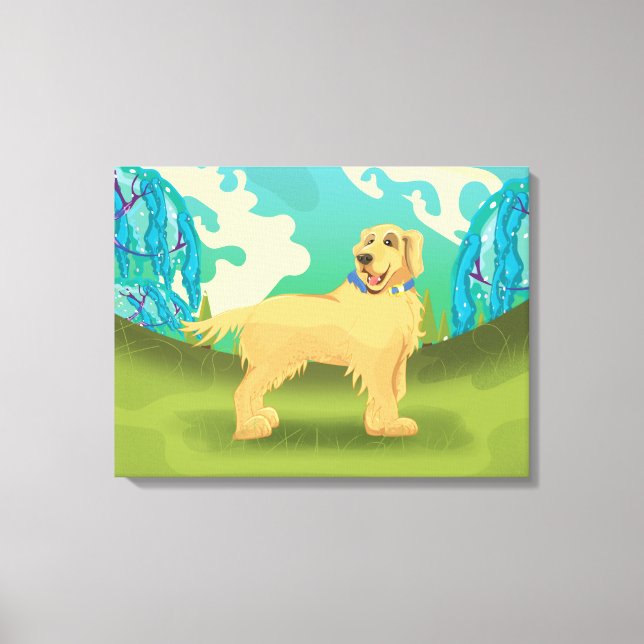 Toile Chien animal de compagnie dans le parc (Recto)