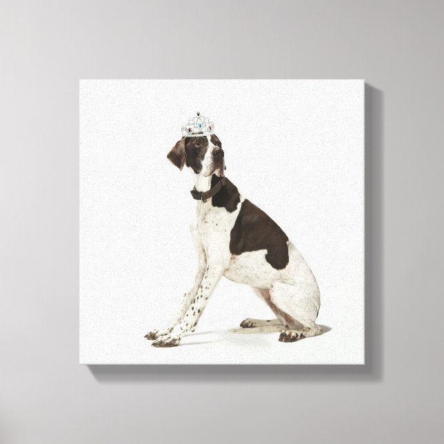 Toile Chien assis avec une tiare sur la tête (Recto)