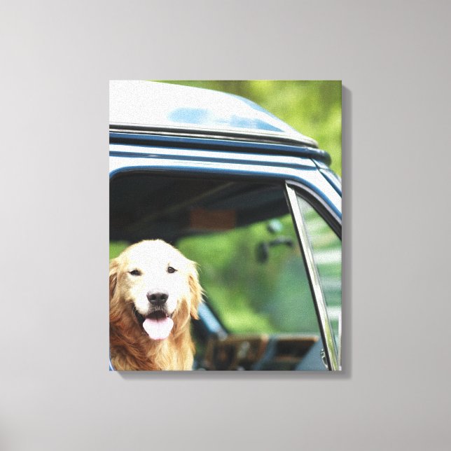 Toile Chien assis en voiture (Recto)