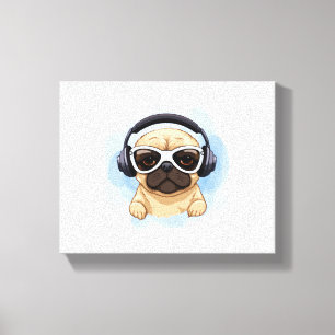 Toile Chien avec casque 2