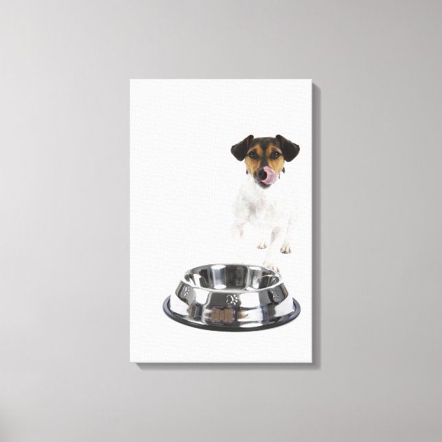 Toile Chien avec grand bol (Recto)